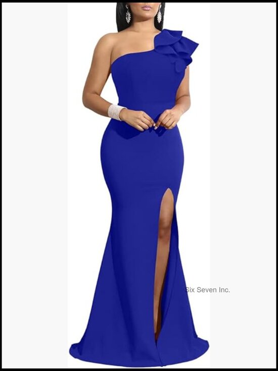 Dresses & Skirts - Sexy Sleeveless One Shoulder High Split Formal Evening Dress